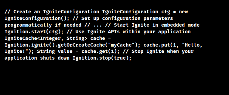 apache ignite embedded mode