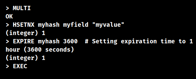 redis hsetnx expire