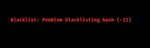 linux blacklist problem blacklisting hash