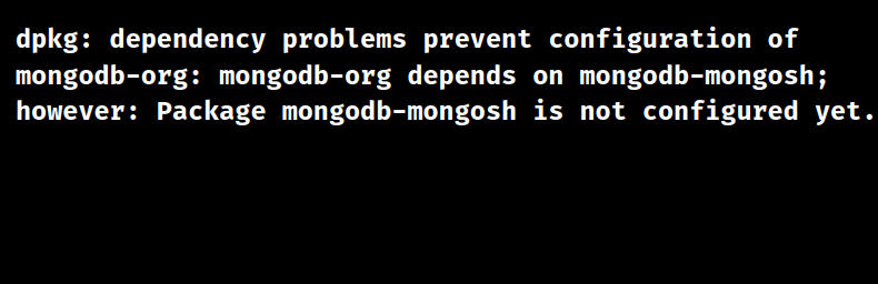 mongodb dpkg error