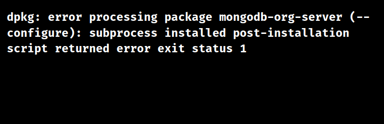 mongodb dpkg error