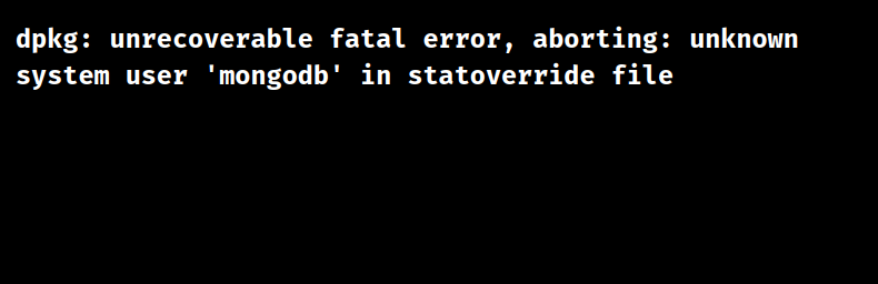 mongodb dpkg error