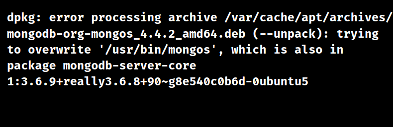 mongodb dpkg error