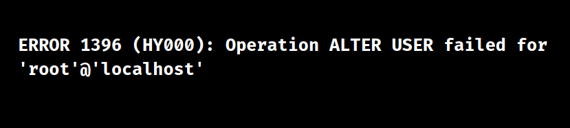 mysql error 1396 alter user