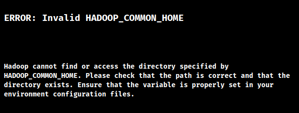 invalid hadoop_common_home