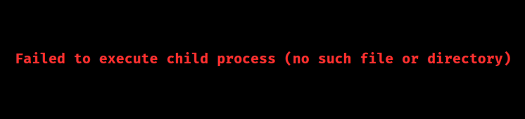 linux failed to execute child process (no such file or directory)