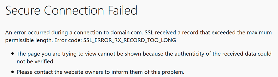 How to Fix SL_ERROR_RX_RECORD_TOO_LONG error code in HAProxy