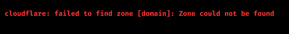 error cloudflare failed to find zone