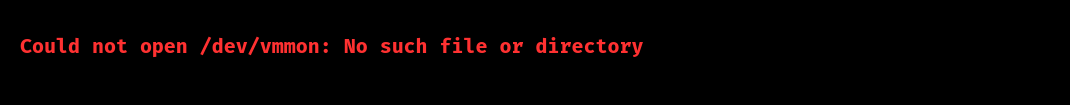 could not open /dev/vmmon: no such file or directory vmware