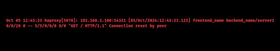 haproxy socket error connection reset by peer