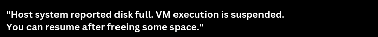 virtualbox error host system reported disk full