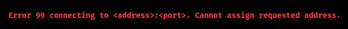 redis error 99 connecting to localhost:6379