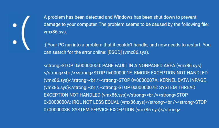 vmx86.sys Blue Screen of Death (BSOD) | 5 Easy Fixes