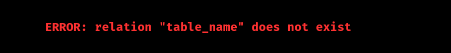 postgresql error relation does not exist