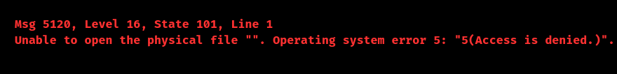 operating system error 5 access is denied sql server