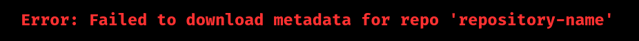 redhat error failed to download metadata for repo