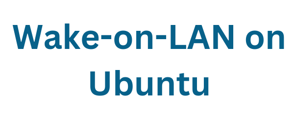 enable wake on lan on ubuntu