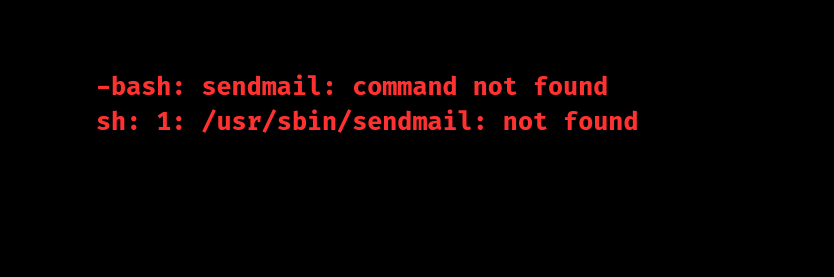 sendmail command not found