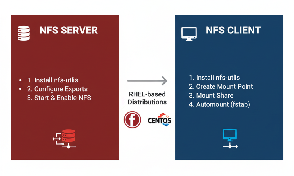 Install NFS Server and Client on RHEL-based Distributions
