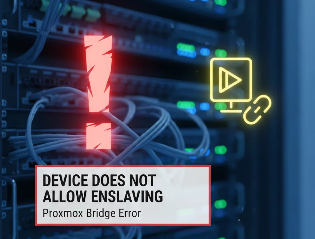 Proxmox Bridge Error: Device Does Not Allow Enslaving