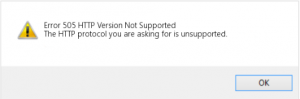 505 http version not supported