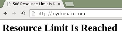 508 Resource Limit Is Reached browser error.