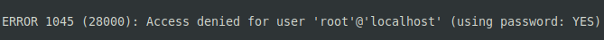 Access denied for user 'root'@'localhost' (using password yes) MySQL