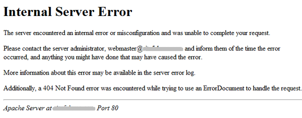 WordPress migration Internal Server Error 