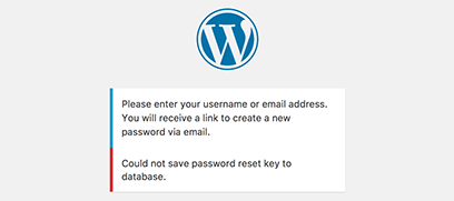 WordPress “Could Not Save Password Reset Key To Database” Error