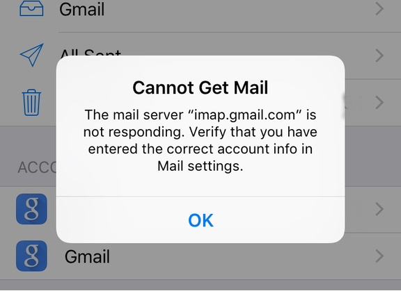 Error Message Imap Gmail Com Is Not Responding How We Sort It Out