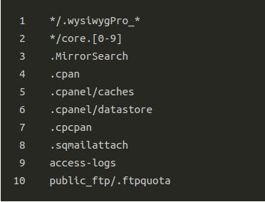 Exclude Files from Backups in cPanel