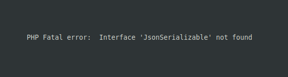 php jsonserializable not found