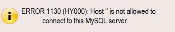 MySQL error code 1130