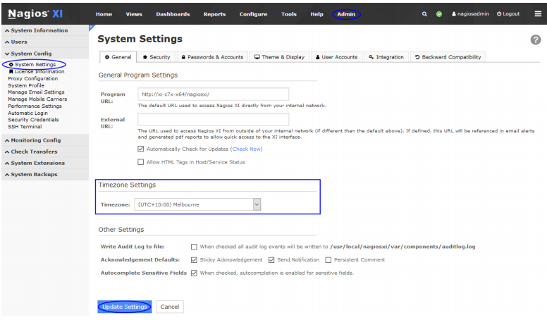 Nagios login screen to redirects to itself