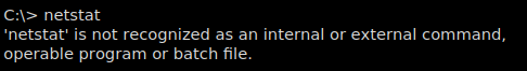 netstat is not recognized
