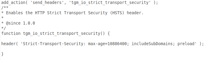 HSTS implementation