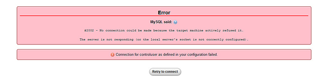 MySQL error 2002 (hy000)