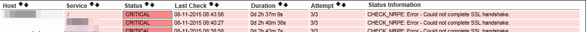 NRPE SSL handshake error