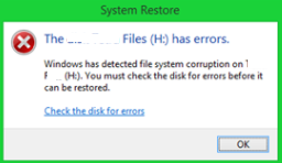 Windows has detected file system corruption