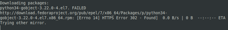 YUM HTTPS Error 302 Found