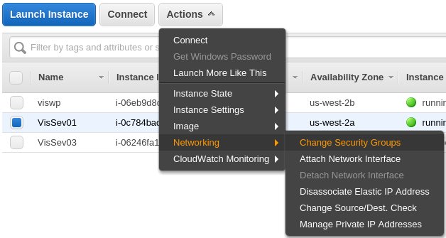 Assign security group to AWS EC2 instance