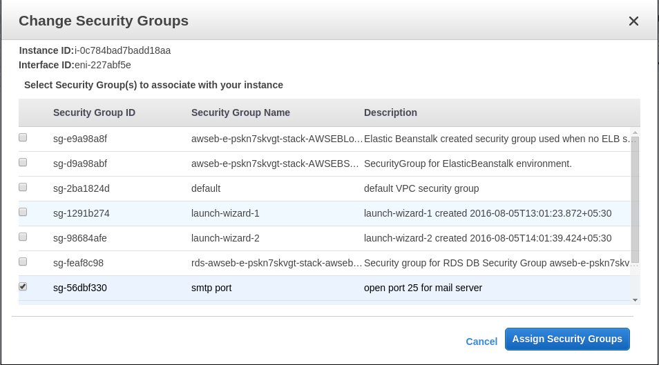 Assign security group to EC2