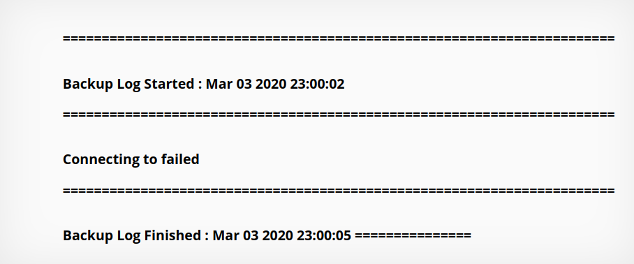 solusvm FTP backup failed