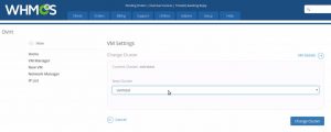 Select new VM cluster