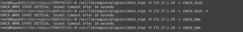 check_nrpe socket timeout after 10 seconds