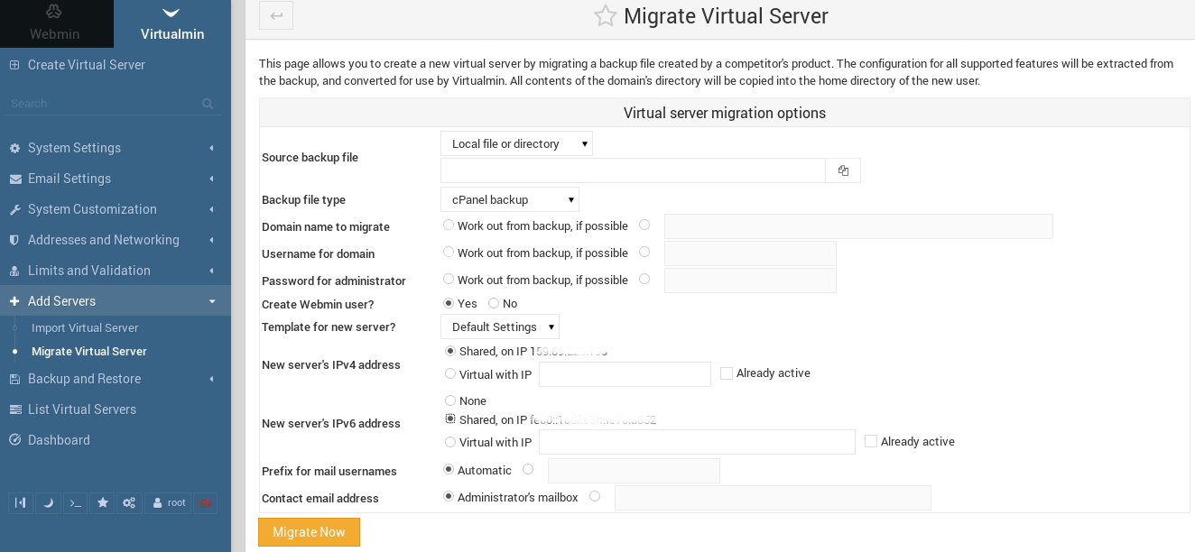 cPanel to Webmin migration – It's easier than you think ... - 