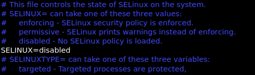 disable selinux centos