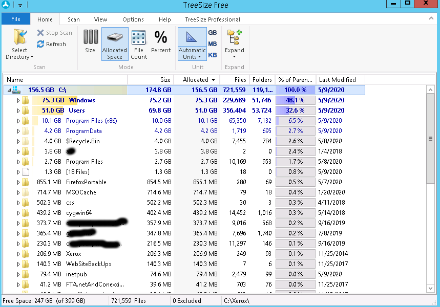 low disk space alert on windows server 2012 r2