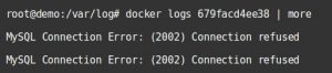 examine docker container logs 