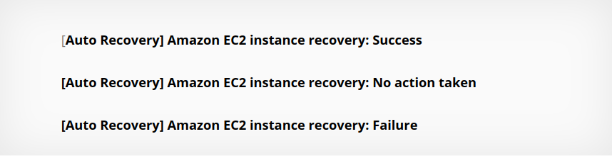 monitor automatic recovery instances using CloudWatch alarms